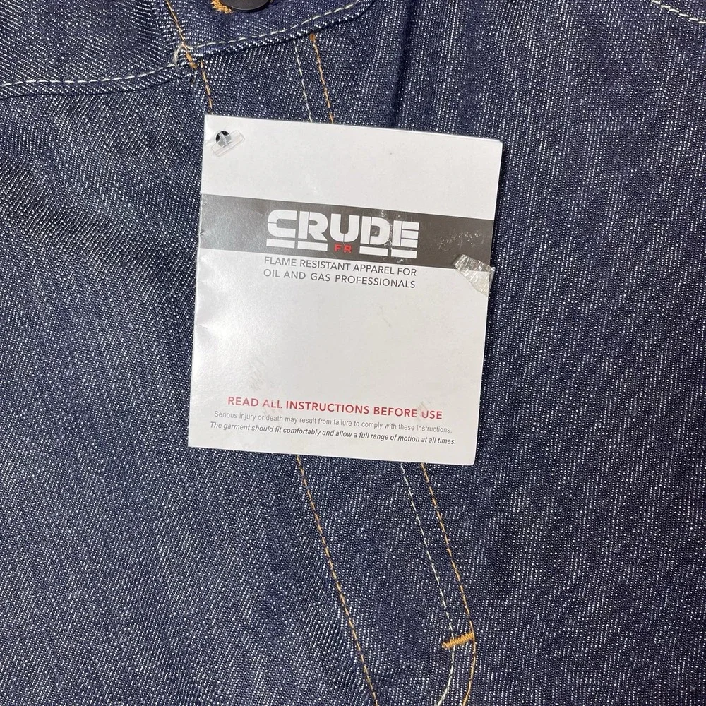 Crude FR Fire Resistant CAT 2 Carpenter Jeans Dark Wash NWT 42x32 Workwear Denim
